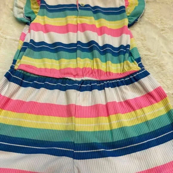 DELIAS Baby Girls Striped Romper Sleeveless Denim Vest Set Multicolor 2T NWT - Picture 11 of 14